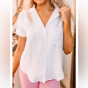 Impressions Online Boutique Front Porch Swinging Top in White